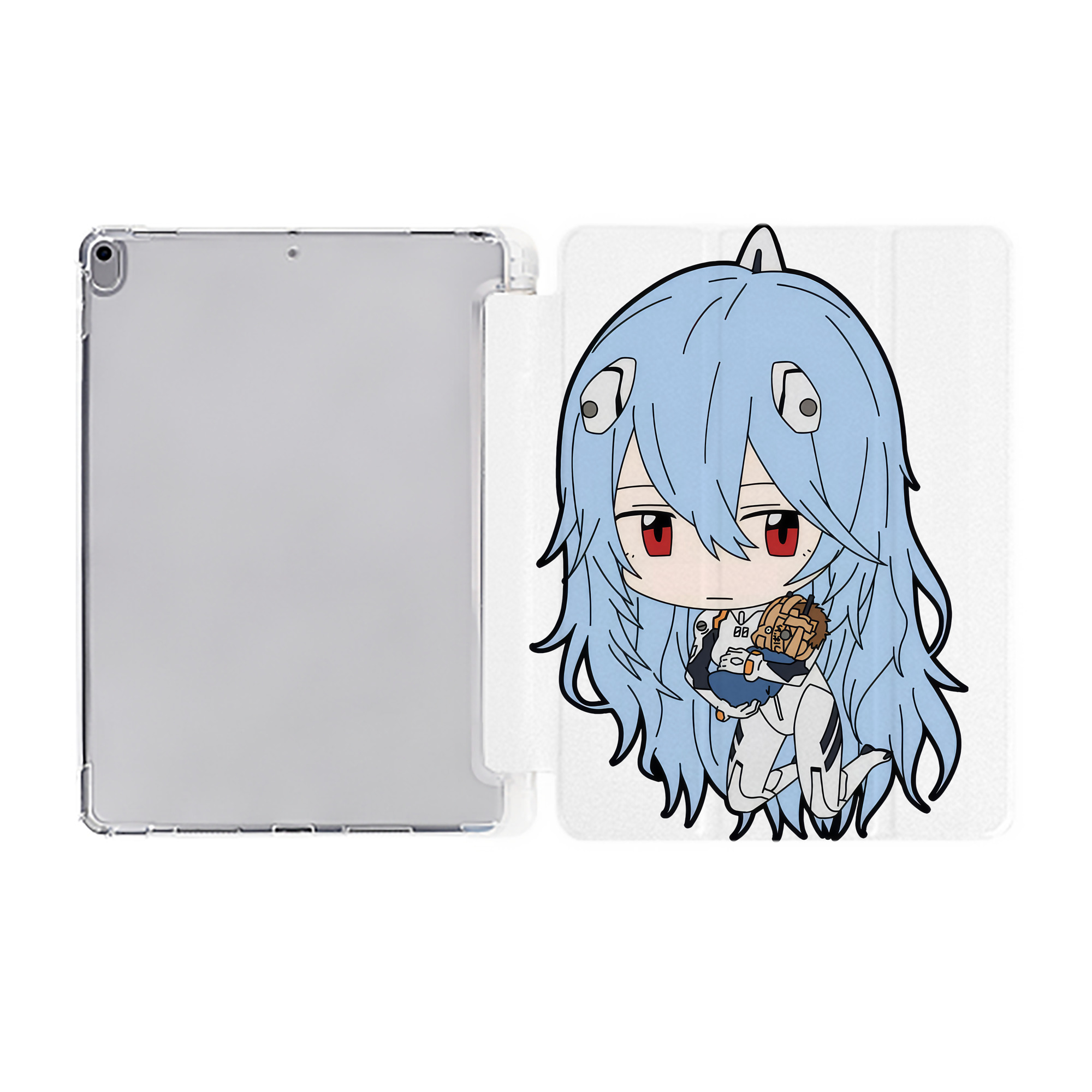 （画像用） EVA 新世紀エヴァンゲリオン IPad ケース ペン収納付き 三つ折りスタンド PUレザー×シリコン 対応機種9.5/10.5/10.9インチ